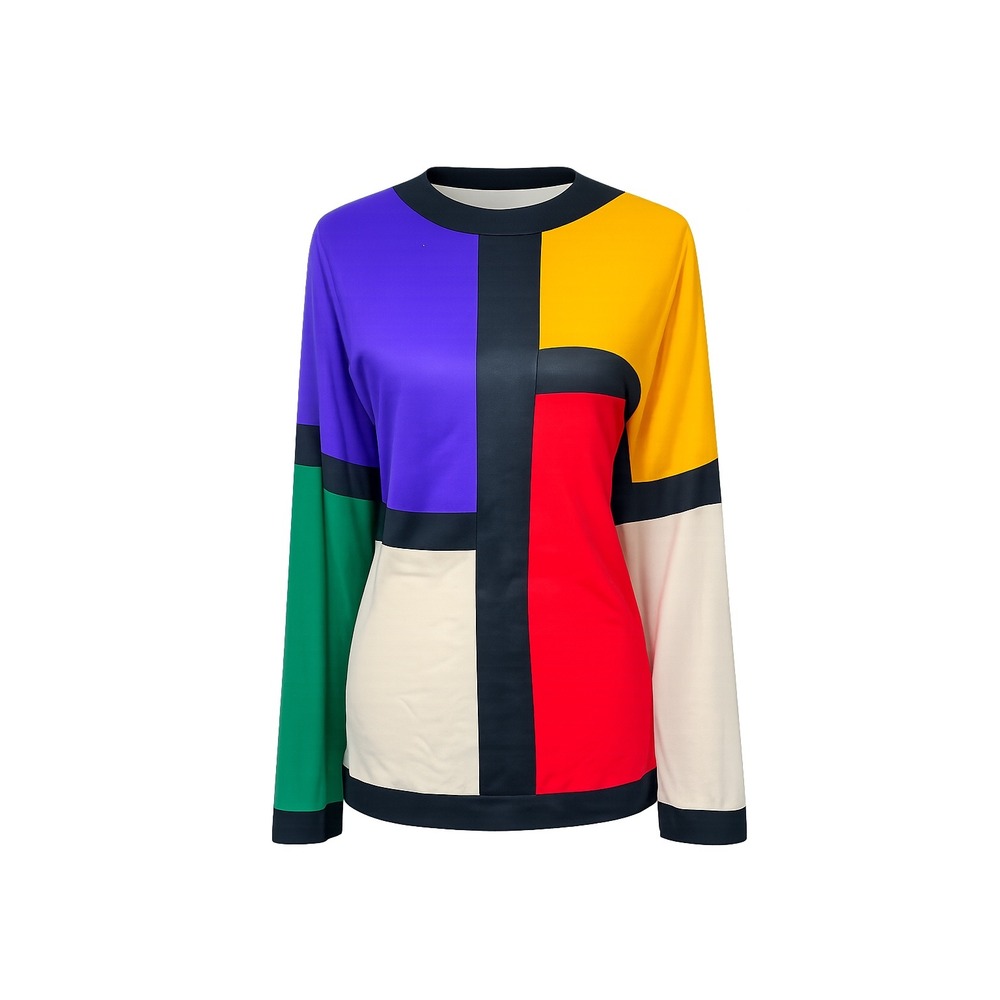 Vintage Unusual By Dobie Sweater  Multicolor Art Tunic Colorblock Large